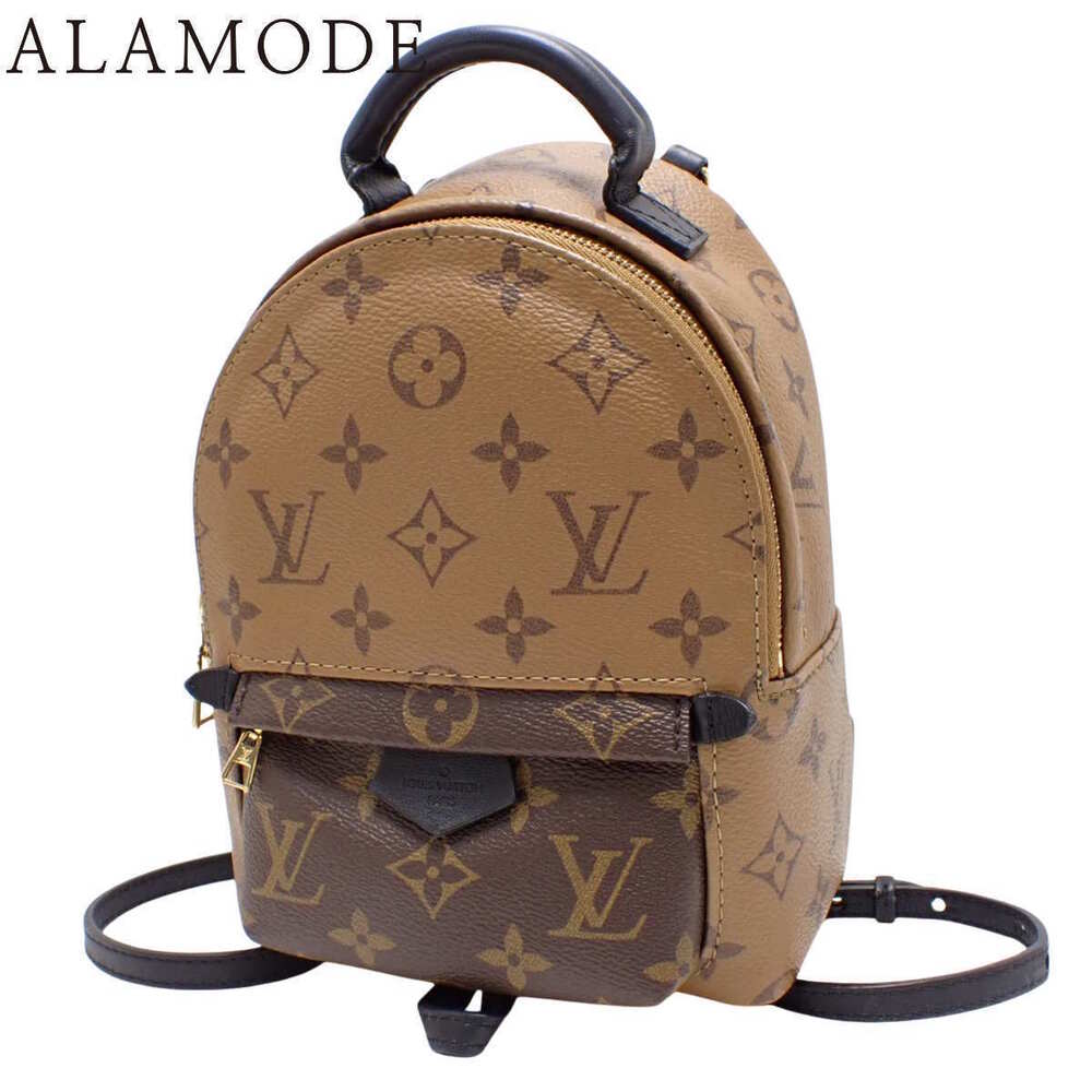 Louis Vuitton Monogram Reverse Palm Backpack Shoulder Bag Canvas Camel Brown